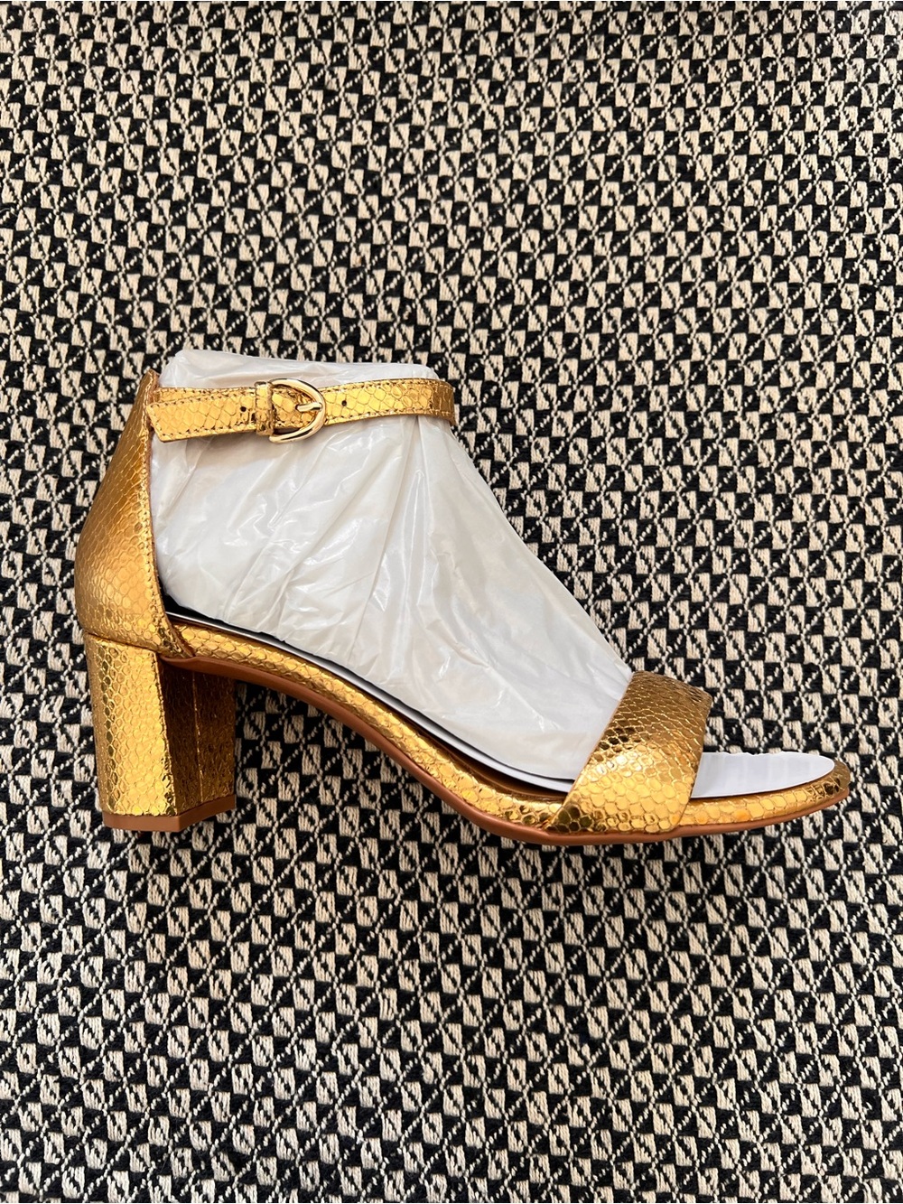 Naturalizer LIMITED EDITION VERA DRESS SANDAL Gold Metallic Block Heel Sandals